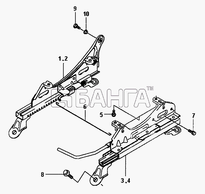 Daewoo Matiz II Схема Механизм регулировки переднего сидения-98